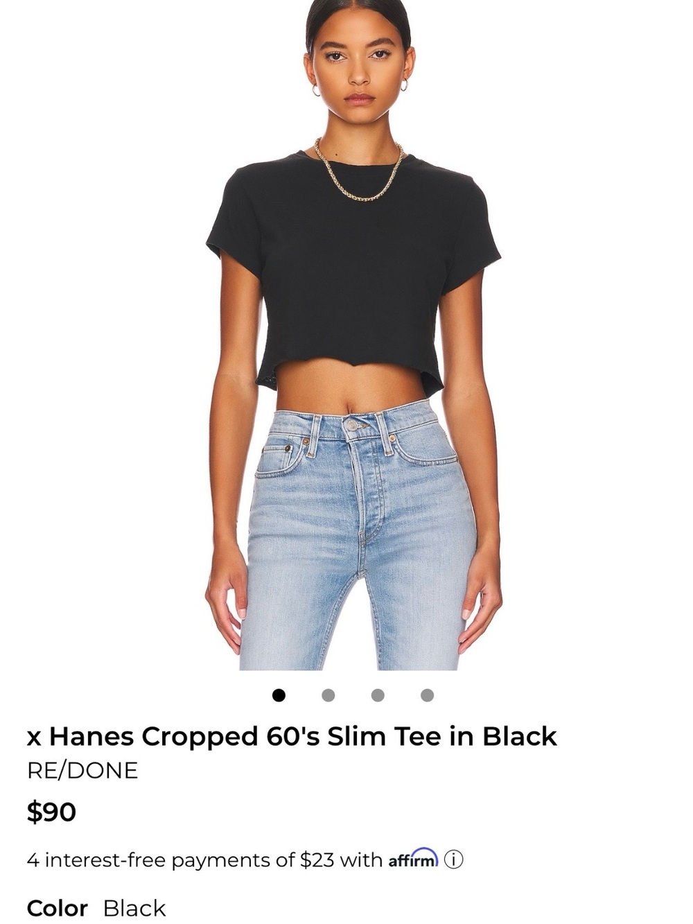 Black Cropped Slim Tee